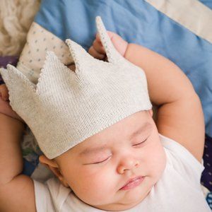 Seed Baby gray sweater knit crown baby headband